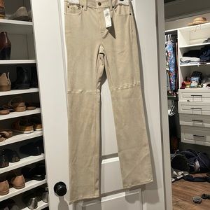 LAUREN RALPH LAUREN High-Rise Straight Suede Pants Women's 4